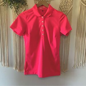 NIKE Women’s Nike Golf Tour Performance Dri Fit Polo Shirt Neon Pink Small